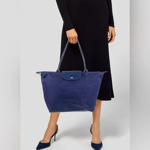 LONGCHAMP Le Pliage leather-trimmed shell tote NWOT - Picture 1 of 16